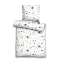 Bettwäsche Biberna Universum Weiss Biber