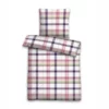 Bettwäsche Biberna Tartan Marine Seersucker