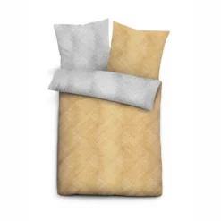 Bettwäsche Biberna Rauten-Linien Mais Mako Satin