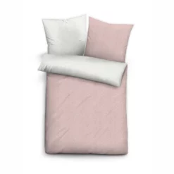 Bettwäsche Biberna Melange Uni Rose Flanell