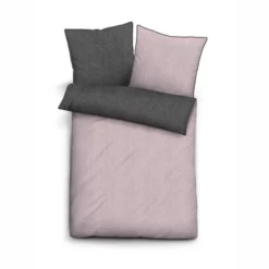 Bettwäsche Biberna Melange Uni Brombeer Biber