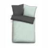 Bettwäsche Biberna Melange Uni Mint Biber