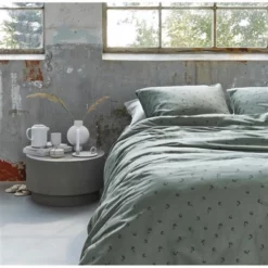 Bettwäsche VT Wonen Covered Flowers Dark Green Baumwolle