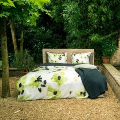 Bettwäsche Kayori Kenta Grün Mako-Satin