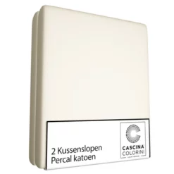 Kissenbezüge Cascina Colorini Park Lane Elfenbein (Perkal-Baumwolle) (2er-Set)