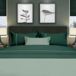 Bettlaken Set Cascina Colorini Divina Forest Green White