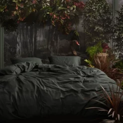 Bettwäsche Essenza Minte Anthracite Mako Satin