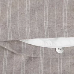 Bettwäsche Yumeko Stone Brown White Stripe Flanell -BEDSUPPLY VerkäufeBEDSUPPLY Verkäufe 6duvet cover set velvet flannel stone brown stripe 3 dtl v2