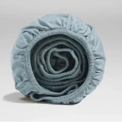 Spannbetttuch Yumeko Petrol Blue (Perkal)