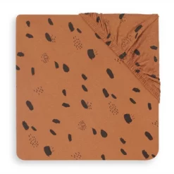 Spannbettuch Jollein Jersey Laufstallmatratze Spot Caramel