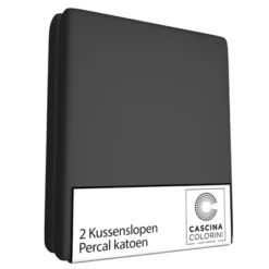 Kissenbezüge Cascina Colorini Park Lane Anthrazit (Perkal-Baumwolle) (2er-Set)