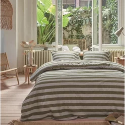 Bettwäsche VT Wonen Bold Stripe Grün Baumwolle