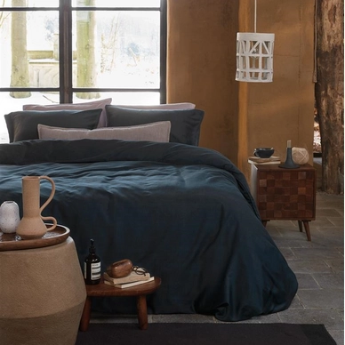 Bettwäsche VT Wonen Earth Dunkelblau Mako-Satin 3 Bettwäsche VT Wonen Earth Dunkelblau Mako-Satin