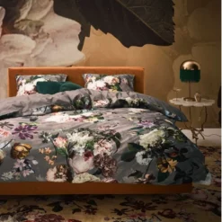 Bettwäsche Essenza Fleur Taupe Mako Satin