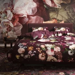 Bettwäsche Essenza Fleur Burgundy Mako Satin