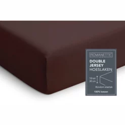 Spannbettlaken Romanette Mahagoni (Double Jersey) -BEDSUPPLY VerkäufeBEDSUPPLY Verkäufe Hoeslaken20Double20Jersey20hoek20mahonie20NL20HR