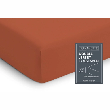 Spannbettlaken Romanette Terra Cotta (Double Jersey) 4 Spannbettlaken Romanette Terra Cotta (Double Jersey) – Bild 2
