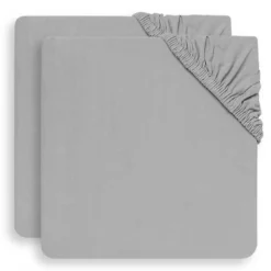 Spannbettuch Jollein Jersey Soft Grey (2 Stück)