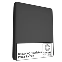 Boxspring / Wasserbett Spannbettlaken Cascina Colorini Anthrazit (Perkal)