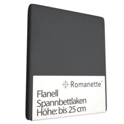 Spannbettlaken Romanette Anthrazit (Flanell)