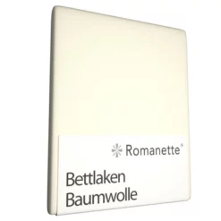 Bettlaken Romanette Elfenbein (Baumwolle)