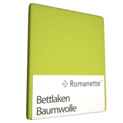 Bettlaken Romanette Apfel Grün (Baumwolle)