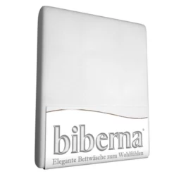 Feinjersey-Spannbetttuch Biberna Weiß Objektbereich