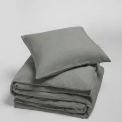 Bettwäsche Yumeko Stone Green Linon -BEDSUPPLY VerkäufeBEDSUPPLY Verkäufe dc3687a duvet cover set washed linen stone green 2 1p stk1