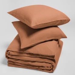 Bettwäsche Yumeko Terracotta Linon -BEDSUPPLY VerkäufeBEDSUPPLY Verkäufe duvet cover set washed linen terracotta 2 2p stk 1 3