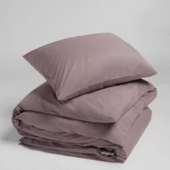 Bettwäsche Yumeko Mauve Perkal -BEDSUPPLY VerkäufeBEDSUPPLY Verkäufe gduvet cover set percale mauve 2 1p stk