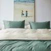 Bettwäsche Yumeko Sandy Green Mako-Satin -BEDSUPPLY VerkäufeBEDSUPPLY Verkäufe hmood cotton sateen double face sandy green 1