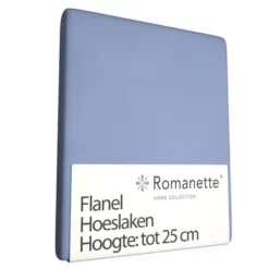 Spannbettlaken Romanette Hellblau (Flanell) 5 Spannbettlaken Romanette Hellblau (Flanell) -BEDSUPPLY VerkäufeBEDSUPPLY Verkäufe hoeslaken romanette flanel lichtblauw 1