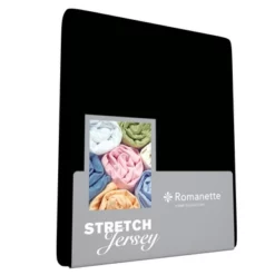 Spannbettlaken Romanette Schwarz (Jersey)