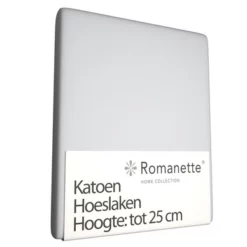 Spannbettlaken Romanette Hellgrau (Baumwolle) 5 Spannbettlaken Romanette Hellgrau (Baumwolle) -BEDSUPPLY VerkäufeBEDSUPPLY Verkäufe hoeslaken romanette katoen lichtgrijs
