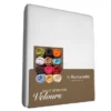 Spannbettlaken Romanette Weiß (Velours) -BEDSUPPLY VerkäufeBEDSUPPLY Verkäufe hoeslaken romanette velours wit 1