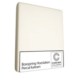 Boxspring / Wasserbett Spannbettlaken Cascina Colorini Elfenbein (Perkal)