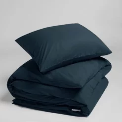 Bettwäsche Yumeko Navy Perkal -BEDSUPPLY VerkäufeBEDSUPPLY Verkäufe jc3587a duvet cover set percale navy 2 1p stk