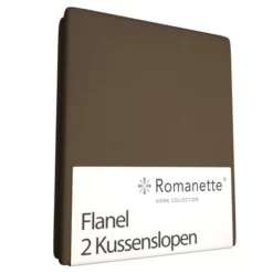 Kopfkissenbezüge Romanette Taupe (Flanell) (2er Set)