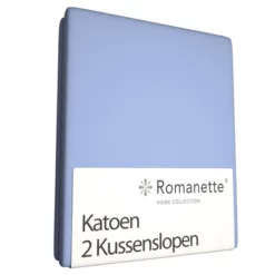 Kopfkissenbezüge Romanette Light Blue (Baumwolle) (2er Set)