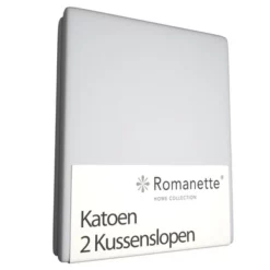Kopfkissenbezüge Romanette Light Grey (Baumwolle) (2er Set)