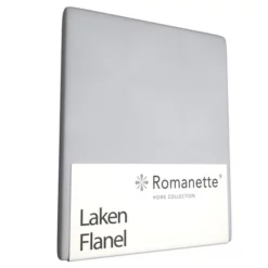 Bettlaken Romanette Hellgrau (Flanell) -BEDSUPPLY VerkäufeBEDSUPPLY Verkäufe laken romanette flanel lichtgrijs 2