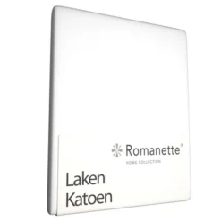 Bettlaken Romanette Weiß (Baumwolle) -BEDSUPPLY VerkäufeBEDSUPPLY Verkäufe laken romanette katoen wit 1