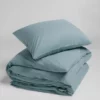 Bettwäsche Yumeko Petrol Blue Perkal -BEDSUPPLY VerkäufeBEDSUPPLY Verkäufe oduvet cover set percale petrol blue 2 1p stk