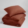 Bettwäsche Yumeko Rusty Red Perkal -BEDSUPPLY VerkäufeBEDSUPPLY Verkäufe qc1308a duvet cover set percale rusty red 2 1p stk