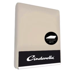 Split Topper Spannbettlaken Cinderella Taupe (Satin) -BEDSUPPLY VerkäufeBEDSUPPLY Verkäufe split topper hoeslaken cinderella taupe katoen goede kleur 3