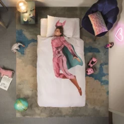 Bettwäsche SNURK Superhero Pink Perkal