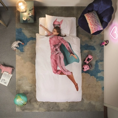 Bettwäsche SNURK Superhero Pink Perkal 4 Bettwäsche SNURK Superhero Pink Perkal – Bild 2