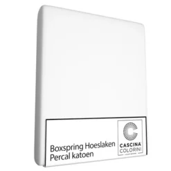 Boxspring / Wasserbett Spannbettlaken Cascina Colorini Weiß (Perkal)