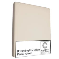 Boxspring / Wasserbett Spannbettlaken Cascina Colorini Sand (Perkal)